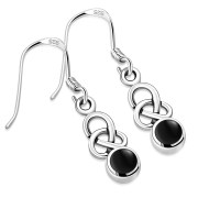 Black Onyx Celtic Knot Earrings - e392